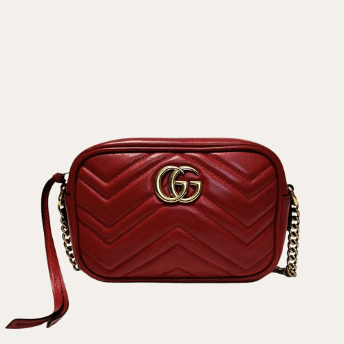 Gucci Gg Marmont Small Camera Bag Burgundy 9.4 Inches