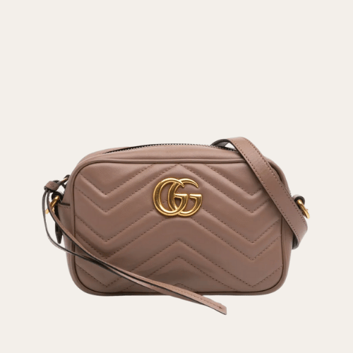 Gucci Gg Marmont Small Camera Bag Brown 9.4 Inches