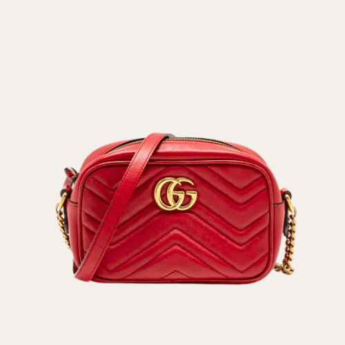 Gucci Gg Marmont Small Camera Bag Red 9.4 Inches