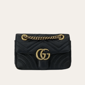 Gucci Gg Marmont Velvet Shoulder Bag Black 10.2 Inches