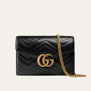 Gucci Gg Marmont Woc Chain Shoulder Bag Black 7.9 Inches