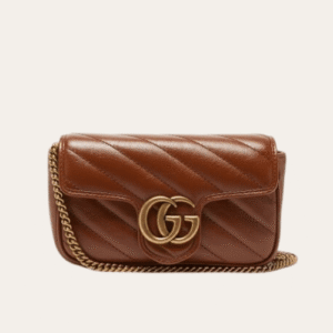 Gucci Gg Marmont Small Chain Shoulder Bag Brown 8.7 Inches