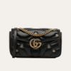 Gucci Gg Marmont Studded Matelessé Shoulder Bag Black 8.7 Inches