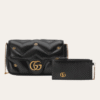 Gucci Gg Marmont 2-In-1 Shoulder Bag Black 8.7 Inches