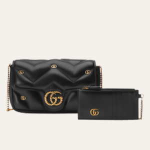 Gucci Gg Marmont 2-In-1 Shoulder Bag Black 8.7 Inches