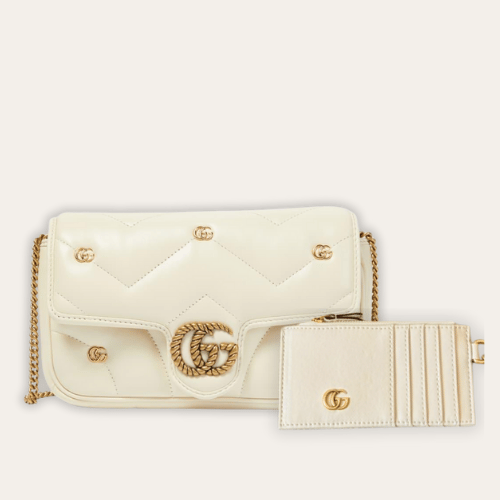 Gucci Gg Marmont 2-In-1 Shoulder Bag White 8.7 Inches