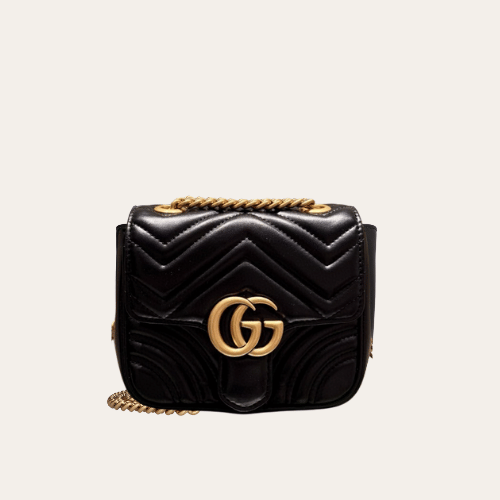 Gucci Gg Marmont Square Shoulder Bag Black 7.1 Inches