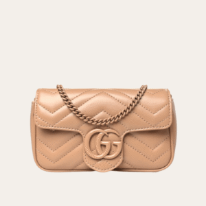 Gucci Gg Marmont Mini Chain Shoulder Bag Nude 6.3 Inches