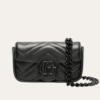 Gucci Gg Marmont Mini Chain Shoulder Bag Black 6.3 Inches
