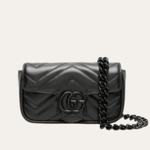 Gucci Gg Marmont Mini Chain Shoulder Bag Black 6.3 Inches