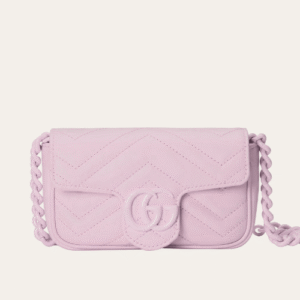 Gucci Gg Marmont Mini Chain Shoulder Bag Pink 6.3 Inches