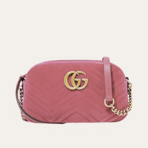 Gucci Gg Marmont Velvet Camera Bag Pink 9.4 Inches