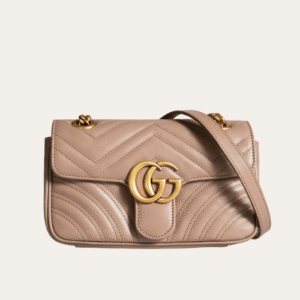 Gucci Gg Marmont Small Matelassé Shoulder Bag Nude 8.7 Inches