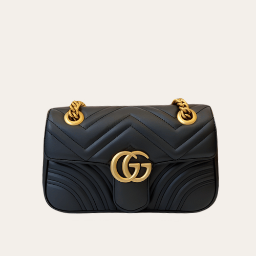 Gucci Gg Marmont Small Matelassé Shoulder Bag Black 9 Inches