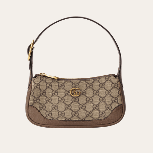 Gucci Tiger Head Gg Small Shoulder Bag Beige 8.6 Inches