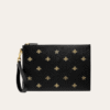 Gucci Bees & Stars Clutch Bag Black 11.4 Inches