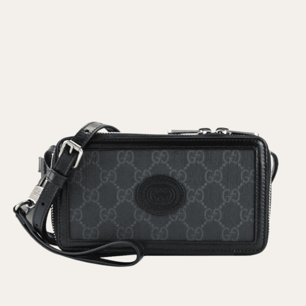 AURGC-BAG1082-1-1 Gucci Deco Mini Shoulder Bag Black 7 Inches