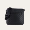 Gucci Gg Embossed Messenger Bag Black 9 Inches