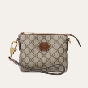Gucci Gg Supreme Mini Messenger Bag Beige 6.7 Inches