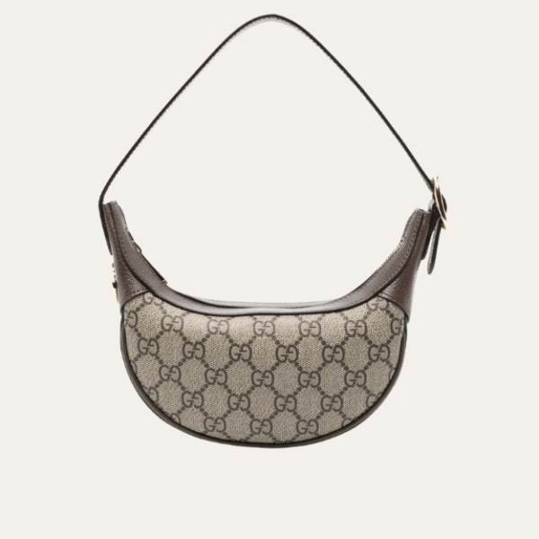 Gucci Ophidia Mini Moon Bag Beige 7.9 Inches ‎838479 FAE0S 9746