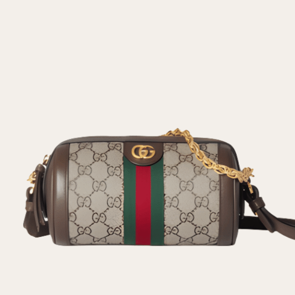 Gucci Ophidia Mini Barrel Bag Beige 7.5 Inches