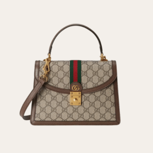 Gucci Ophidia Top Handle Bag Brown 9.8 Inches 651055 96LWX 8745