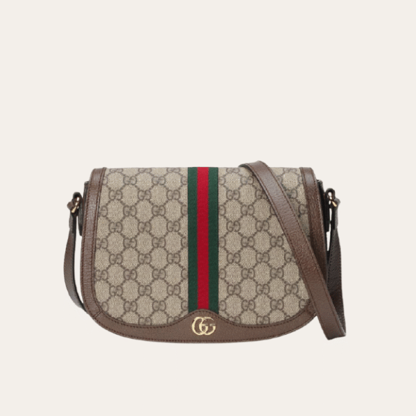 Gucci Ophidia Saddle Bag Beige 9.4 Inches