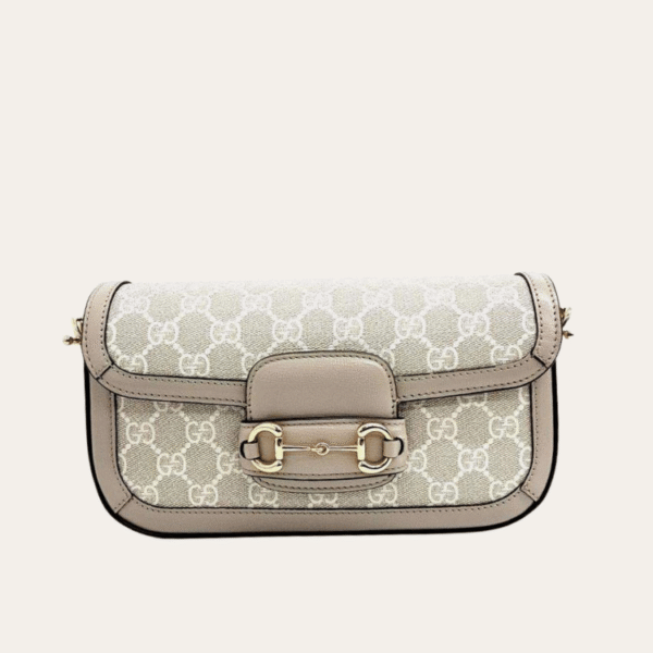 Gucci Horsebit 1955 Small Top Handle Bag Beige 9.1 Inches
