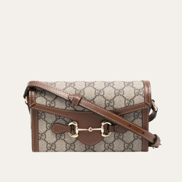 AURGC-BAG1149 Gucci Horsebit 1955 Box Phone Bag Brown 7.1 Inches