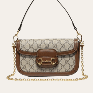Gucci Horsebit 1955 Mini Shoulder Bag Gg Brown 9.1 Inches