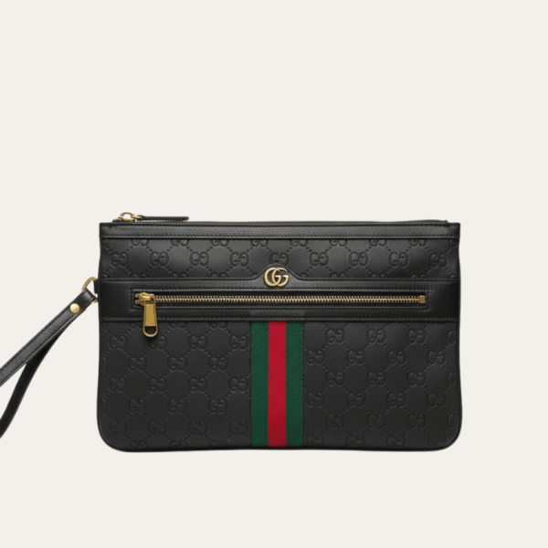 Gucci Microguccissima Clutch Web Stripe 10.6 Inches