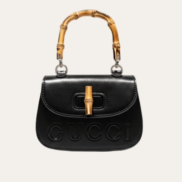 AURGC-BAG1172 Gucci Bamboo 1947 Mini Top Handle Bag Black 7.1 Inches 786482 AADJQ 9589 