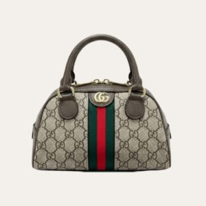 Gucci Ophidia Mini Boston Bag Brown 8.3 Inches