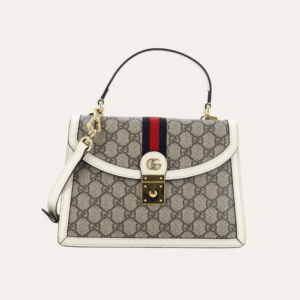 Gucci Ophidia Top Handle Bag White 9.8 Inches 651055 96LWX 8745