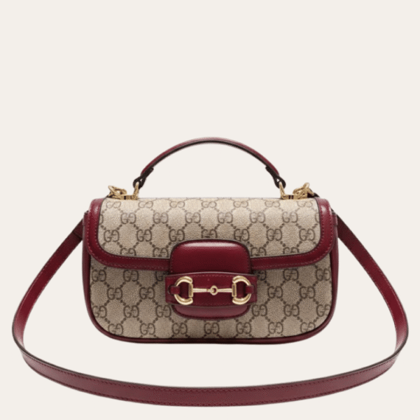 Gucci Horsebit 1955 Mini Top Handle Bag Red 9.1 Inches