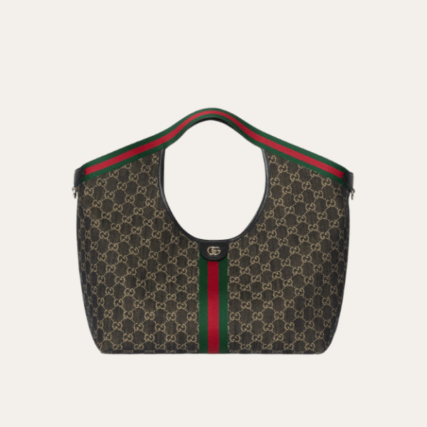 AURGC-BAG1182 Gucci Gg Ophidia Giglio Tote Shoulder Bag Black 9.8 Inches 853971 FAFYU 1155