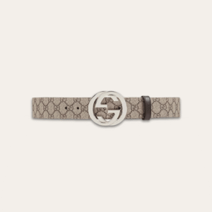 Gucci Gg Supreme Belt With G Buckle Beige