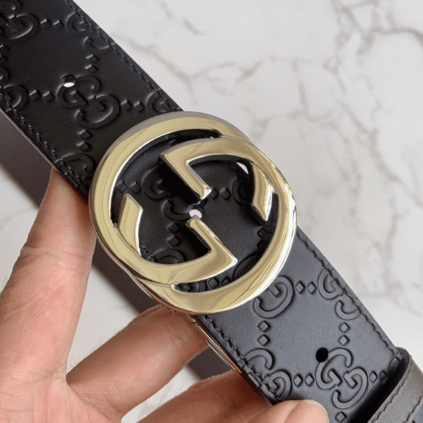 Gucci Signature Belt Black Dark Brown