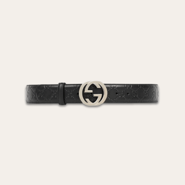 Gucci Signature Belt Black Dark Brown