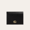 ‎Gucci Gg Marmont Card Case Wallet Black 4.3 Inches 456126 Cao0G 1000