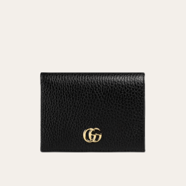 ‎Gucci Gg Marmont Card Case Wallet Black 4.3 Inches 456126 Cao0G 1000