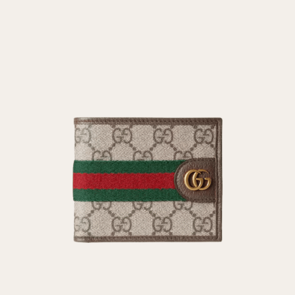 Gucci Ophidia Bi-Fold Wallet Beige/Brown 4.3 Inches 834271 Faeoi 9746