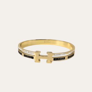 AURHM-BRACE1000.png Hermès Clic H Bracelet (Logo Band) Gold-Tone