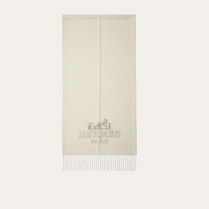 Hermès Paris Logo Scarf Cream/White 74.8 Inches