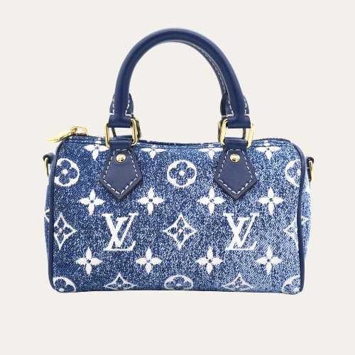 Louis Vuitton Nano Speedy Monogram Denim Blue 8.1 Inches M82950
