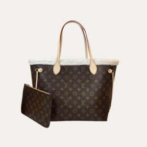 AURLV-BAG1067-1.png Louis Vuitton Neverfull Monogram Shearling Trim MM Brown 12.2 Inches M56960