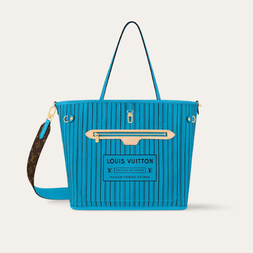 Louis Vuitton Neverfull Bandoulière Inside Out MM Blue 12.2 Inches M12779