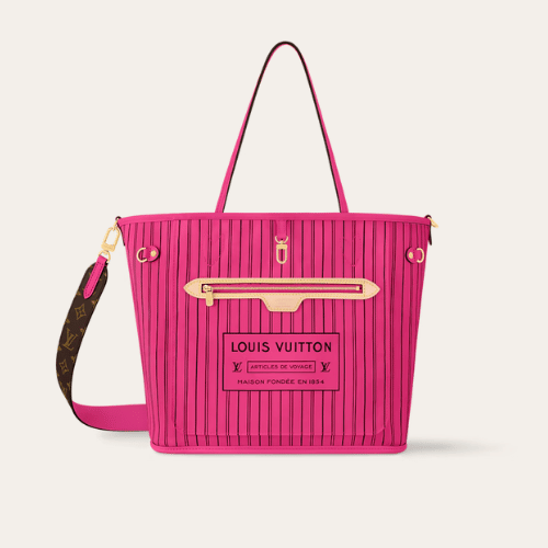 Louis Vuitton Neverfull Bandoulière Inside Out MM Pink 12.2 Inches M12779