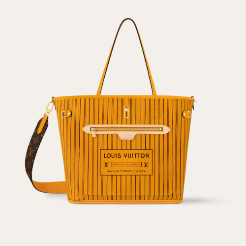 Louis Vuitton Neverfull Bandoulière Inside Out MM Yellow 12.2 Inches M12779