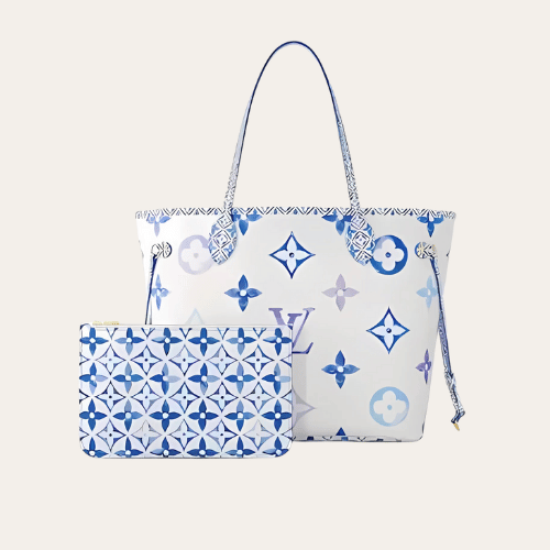 AURLV-BAG1089-1 Louis Vuitton Neverfull By The Pool MM Blue 12.2 Inches M22979